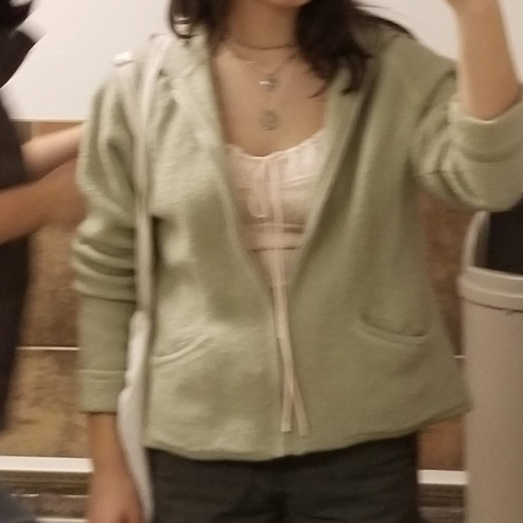 Light green wool zip up - Picture 3 of 4